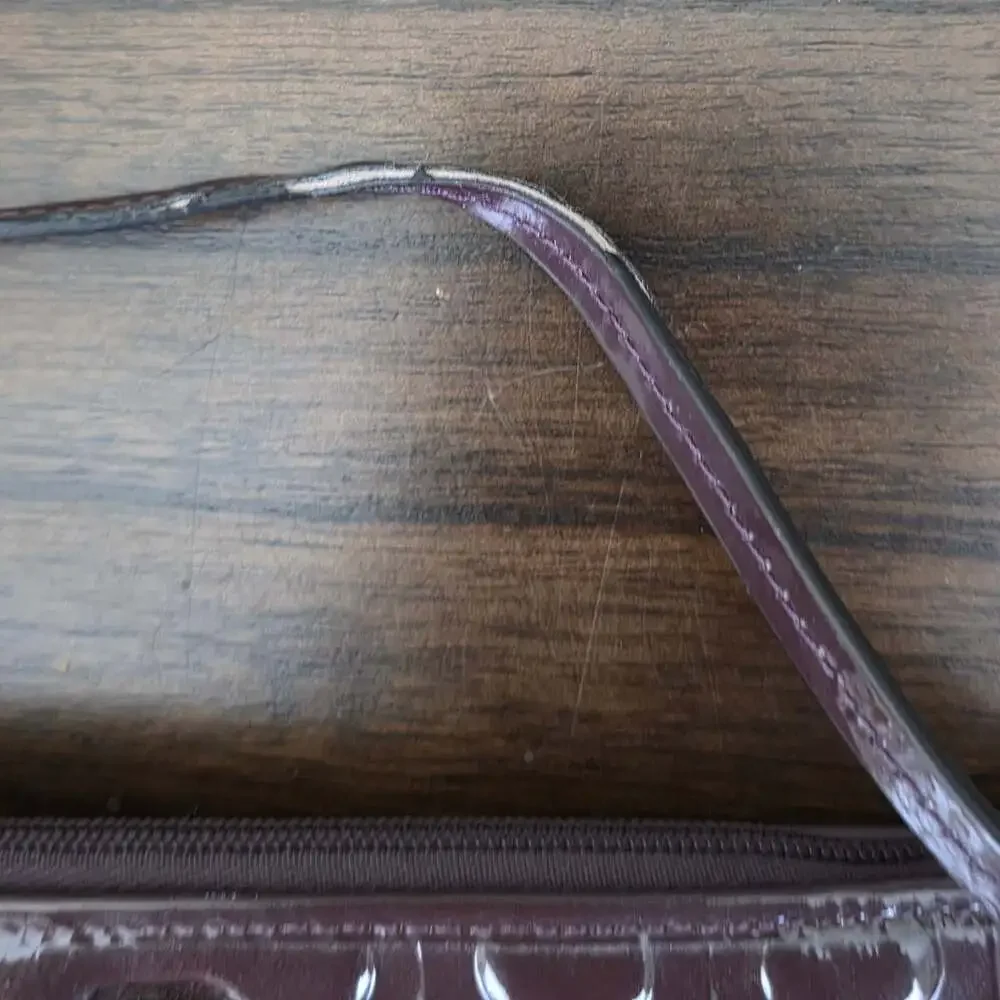 Coach Peyton Embossed Patent Leather Wristlet in Plum/Purple